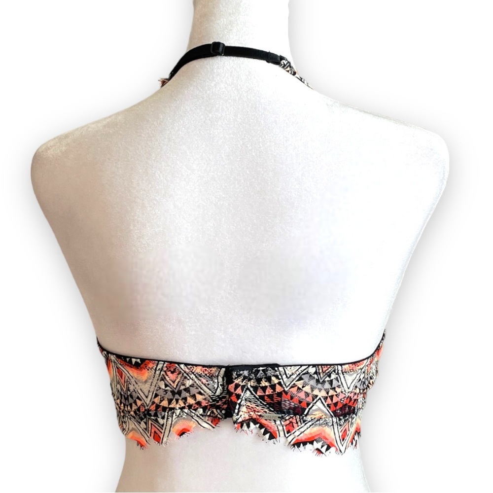 Victorias Secret PINK Lace Adjustable Halter Bralette Multi Color Black Small - Picture 4 of 10